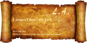 Leopolder Ariel névjegykártya